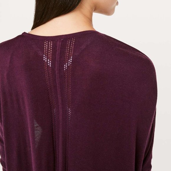 Lululemon Call In Cozy Wrap Burgundy Long Line Cardigan Size 2 - Picture 5 of 10
